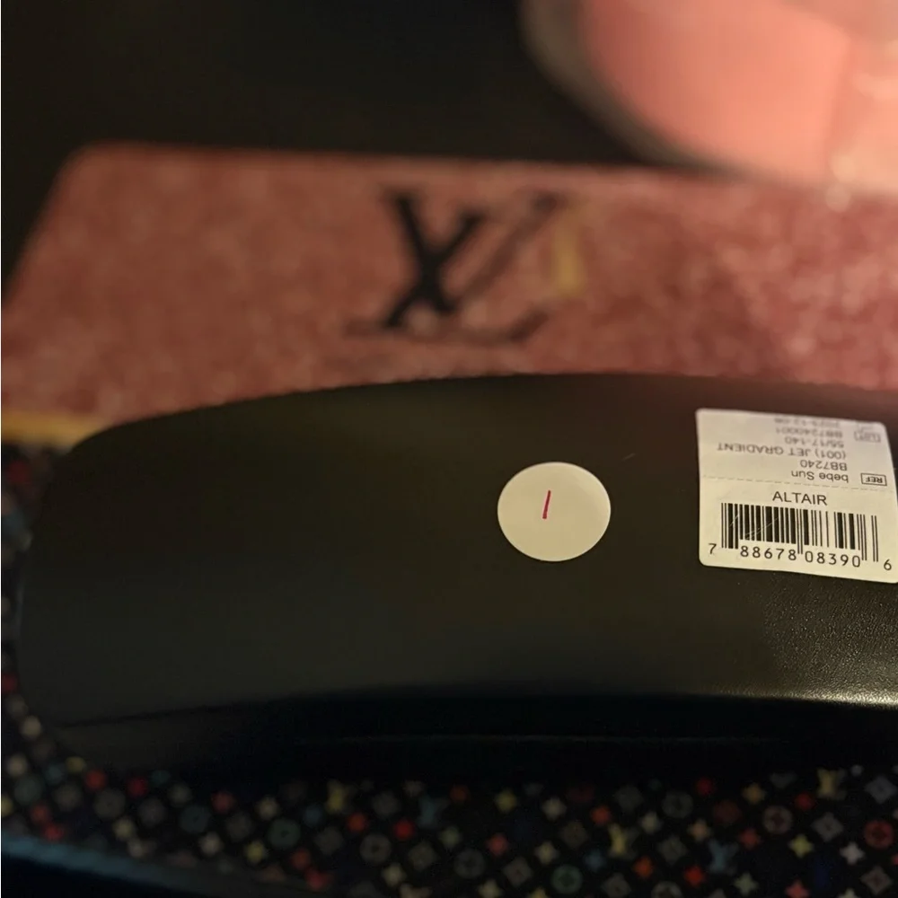 Bebe Black‎ w/ Sunglasses Case with Gold Logo